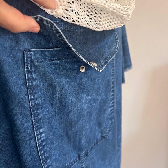 NWT M’ De Pompadour Oversized Denim Dress. Artistry Details Size 18 - Picture 10 of 16